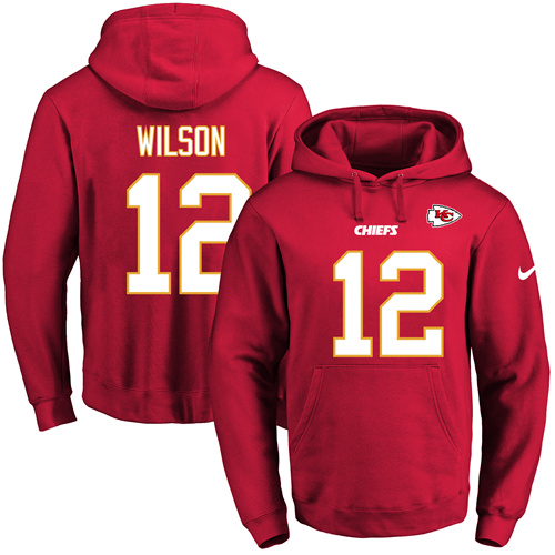 Nike Chiefs #12 Albert Wilson Red Name & Number Pullover NFL Hoodie